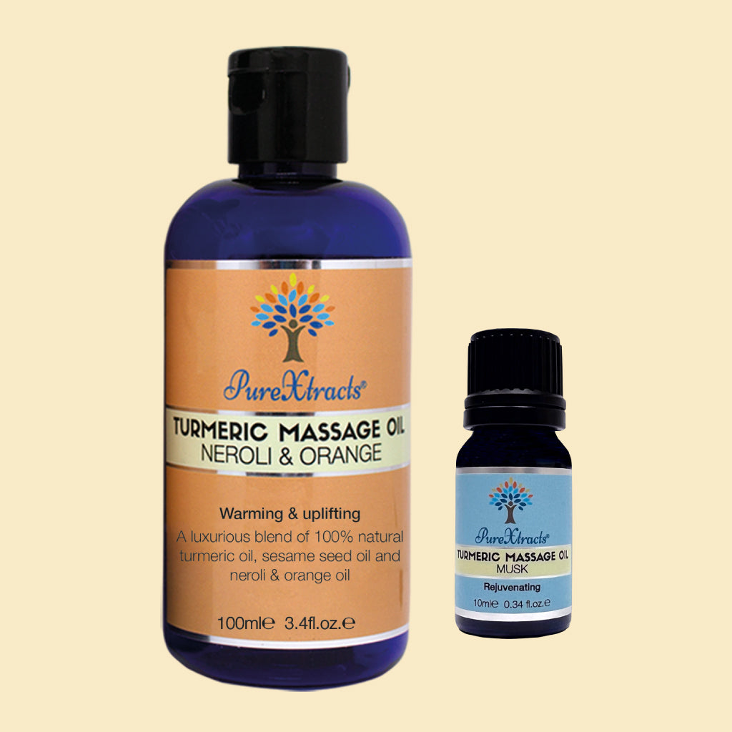 Turmeric Massage Oil - 100ml and 10ml oil together - PureXtracts